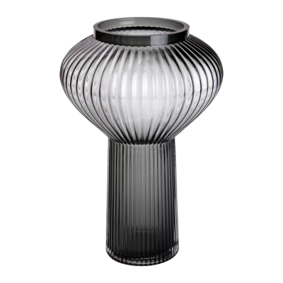 Скляна ваза 30 см сіра HP-1718 - фото