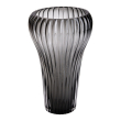 Скляна ваза для квітів, декоративна фігурна, сіра, 27 см HP-1719 - фото №1