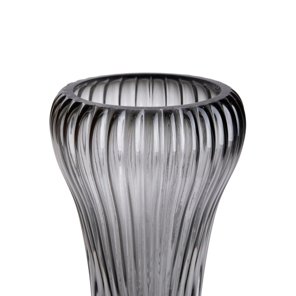 Скляна ваза, декоративна, сіра, 27,5 см HP-1730 - фото №2