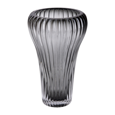 Скляна ваза, декоративна, сіра, 27,5 см HP-1730 - фото