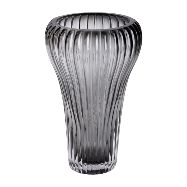 Скляна ваза, декоративна, сіра, 27,5 см HP-1730 - фото