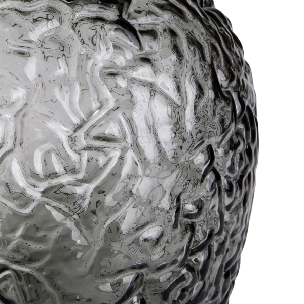 Ваза для квітів зі скла, декоративна кругла, 30 см, сіра HP-1731 - фото №3