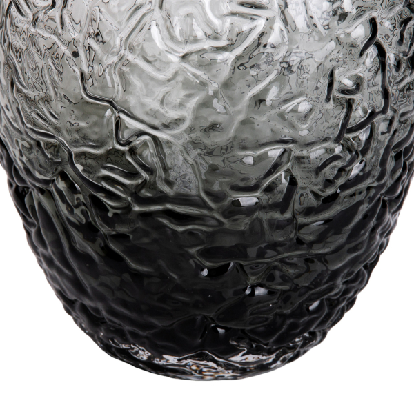 Ваза для квітів зі скла, декоративна кругла, 30 см, сіра HP-1731 - фото №4