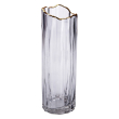 Скляна ваза для квітів, декоративна сіра, 29 см HP-1713 - фото №1