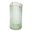 Декоративна ваза із зеленого скла із золотим обідком 24,5 см HP-1715 - фото №2