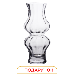 Скляна ваза для квітів прозора 20.5 см декоративна для дому та інтер'єру +