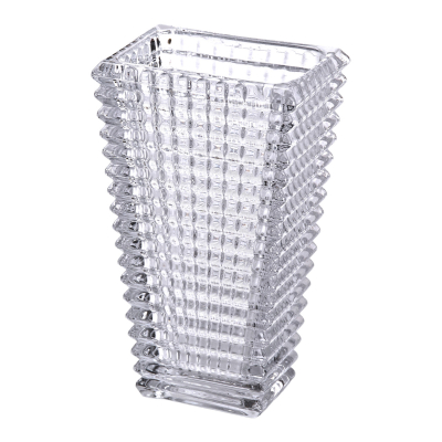 Прямокутна декоративна ваза для квітів із скла, 17 см HP-1721 - фото