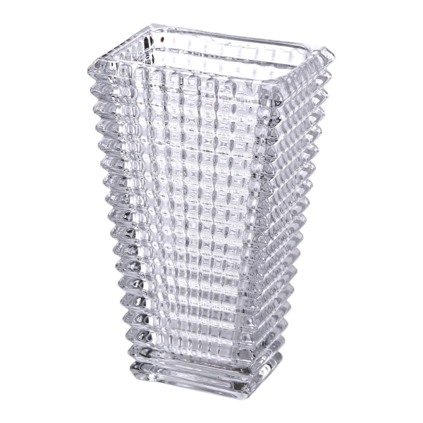 Прямокутна декоративна ваза для квітів із скла, 17 см HP-1721 - фото