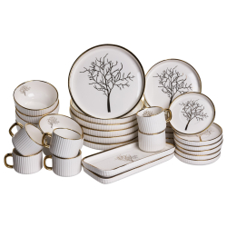 Столовий набір посуду 32 предмети на 6 персон Valentina порцеляновий DS-32-O