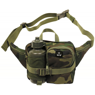 Сумка з флягою MFH Waist Bag with Drinking Bottle Woodland - фото