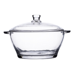 Супниця з кришкою Ø 15.5 см каструля бульйонниця скляна 1 л HP-YH-15
