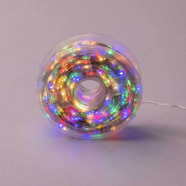 Світлодіодна гірлянда Роса нитка 500 LED довжина 50 м від мережі біла нитка з пультом Мультиколір 500L50MWМL - фото №3