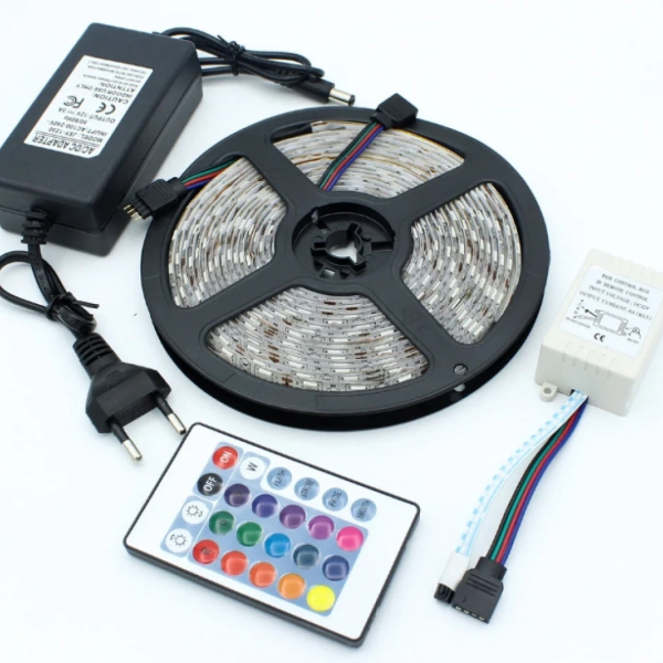 Стрічка світлодіодна з пультом GarlandoPro водостійка 300 LED 5m led лента 5050RGB - фото №2