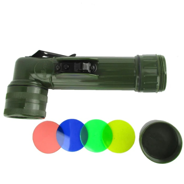 Тактичний світлодіодний ліхтар MIL-TEC LED Large Anglehead Flashlight Olive - фото №5