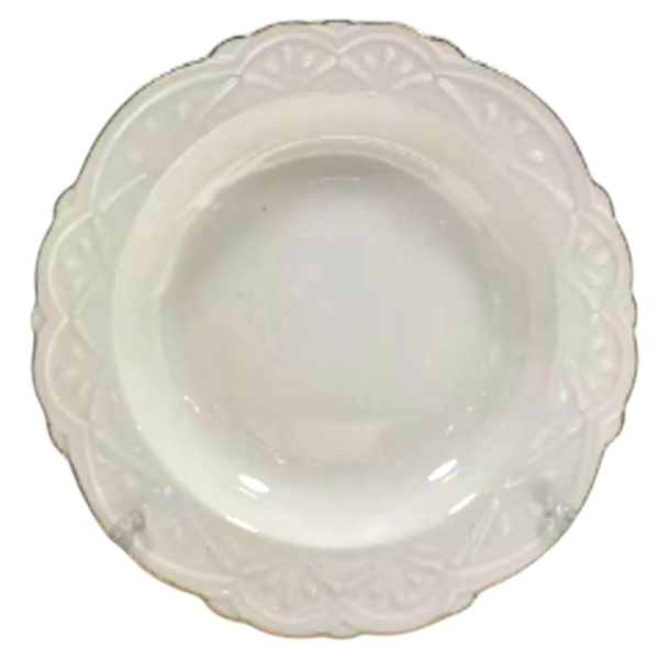 Тарілка кругла порцелянова Ø22 (см) глибока супова тарілка для перших страв Біла 120-YH-HG023 - фото