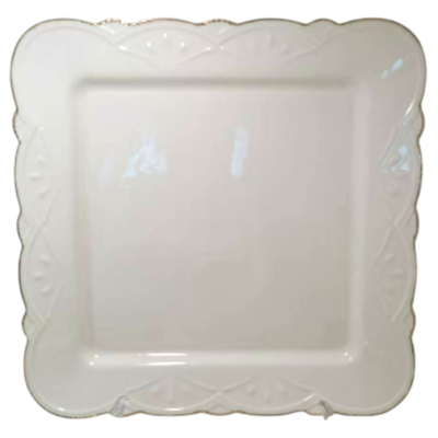 Тарілка квадратна 25 (см) порцелянове плоске сервірувальне блюдо для подавання horeca Білий 120-YH-HG002 - фото