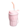 Термочашка Chiobbe з трубочкою та ремінцем 450 мл рожева HP-14-18P - фото №3
