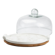 порцелянова тортівниця зі скляною кришкою на бамбуковій підставці HP1203 - фото №2