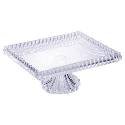 Тортівниця прямокутна на ніжці 30×25×13 (см) скляна HP-19-147 - фото