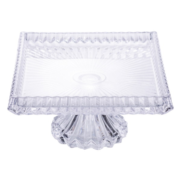 Тортівниця прямокутна на ніжці 30×25×13 (см) скляна HP-19-147 - фото №4