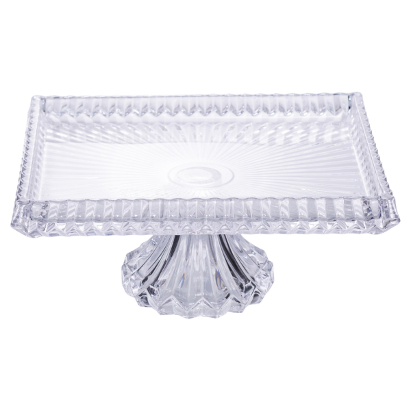 Тортівниця прямокутна на ніжці 30×25×13 (см) скляна HP-19-147 - фото №5
