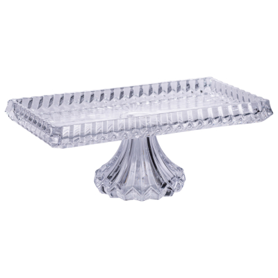 Тортівниця прямокутна на ніжці 33×17×13.5 (см) скляна HP-19-146C - фото