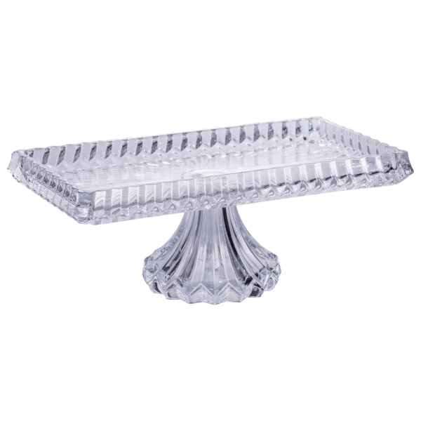 Тортівниця прямокутна на ніжці 33×17×13.5 (см) скляна HP-19-146C - фото