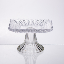 Тортівниця скляна квадратна на ніжці, 16×16 см 64486-17