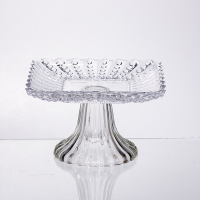 Тортівниця скляна квадратна на ніжці, 16×16 см 64486-17 - фото