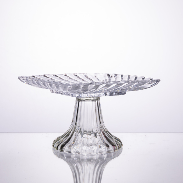 Тортівниця скляна квадратна на ніжці, 16×16 см прозора 64486-15 - фото №2