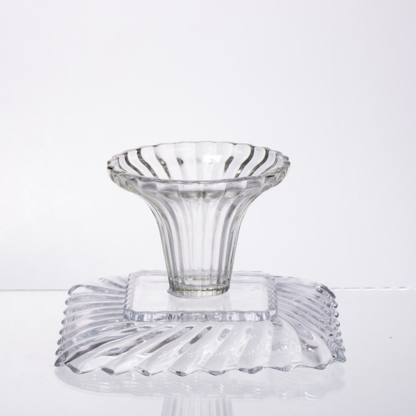 Тортівниця скляна квадратна на ніжці, 16×16 см прозора 64486-15 - фото №5