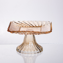 Тортівниця скляна квадратна на ніжці, 16×16 см Коричнева 64486-18