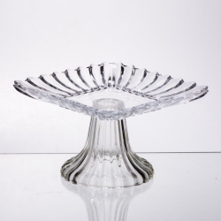 Тортівниця скляна квадратна на ніжці, прозора підставка для торта, десертів, сервірування столу 16×16 см 64486-16