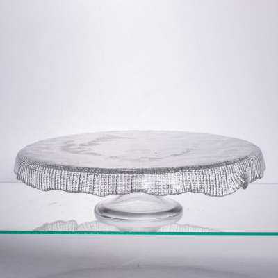 Тортівниця трансформер скляна на ножці, менажниця трансформер прозора скляна 64486-53 - фото