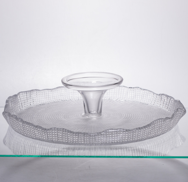 Тортівниця трансформер скляна на ножці, менажниця трансформер прозора скляна 64486-53 - фото №5