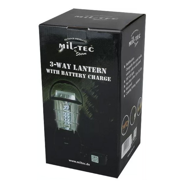 Туристичний ліхтар MIL-TEC 3-Way Lantern з сонячною панеллю та акумулятором - фото №8