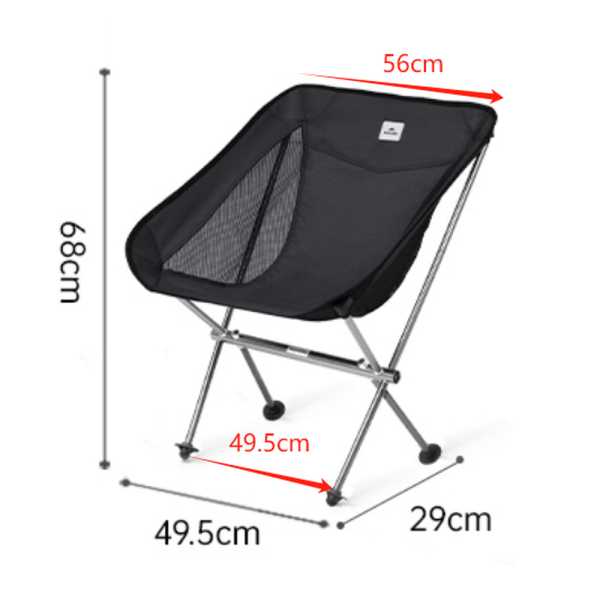 Стілець складаний Naturehike Stellaluna L04 CNK2450JJ015, розмір M, алюміній, чорний - фото №5