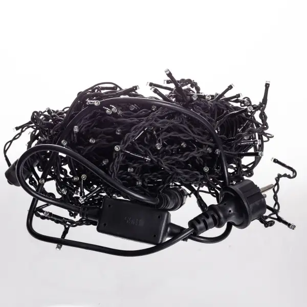 Вулична гірлянда бахрома 12 м 200 led чорний провід чорний провід Білий 12MBW - фото №4