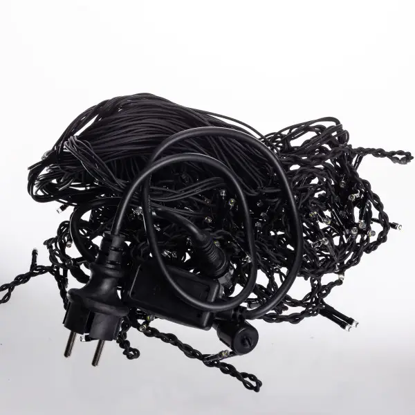 Вулична гірлянда бахрома 12 м 200 led чорний провід чорний провід Жовтий 12MBY - фото №4