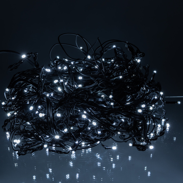 Вулична гірлянда Бахрома 20 м 335 LED гірлянда штора чорний провід Білий 20MBW - фото №2