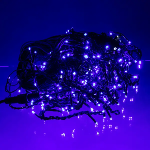 Вулична гірлянда Бахрома 20 м 335 LED гірлянда штора чорний провід Синій 20MBBL - фото №3