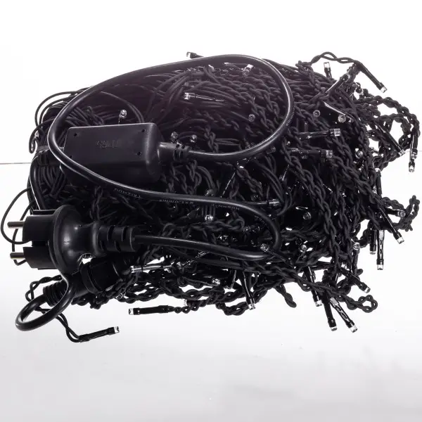 Вулична гірлянда Бахрома 20 м 335 LED гірлянда штора чорний провід Синій 20MBBL - фото №4