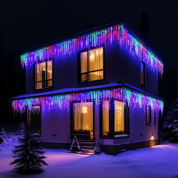 Вулична гірлянда Бахрома 25 м 405 LED гірлянда штора білий провід Багатобарвність 25MWML - фото №2