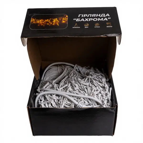 Вулична гірлянда Бахрома 25 м 405 LED гірлянда штора білий провід Багатобарвність 25MWML - фото №4