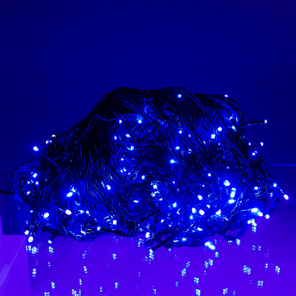 Вулична гірлянда Бахрома 25 м 405 LED чорний провід Синій 25MBBL - фото №2