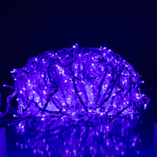 Вулична гірлянда Бахрома 36 м 600 LED білий провід Синій 36MWBL - фото №2