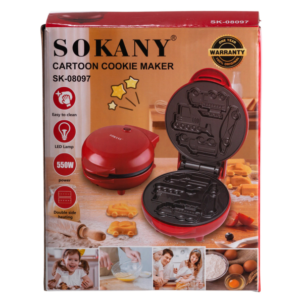 Вафельниця для вафель у вигляді машинок 550 Вт антипригарне покриття Sokany SK-08097 - фото №9