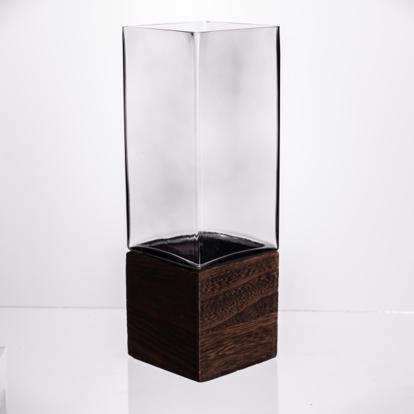 Ваза для квітів квадратна скляна 10×10×30 (см) декоративна HP-19-160-4 - фото