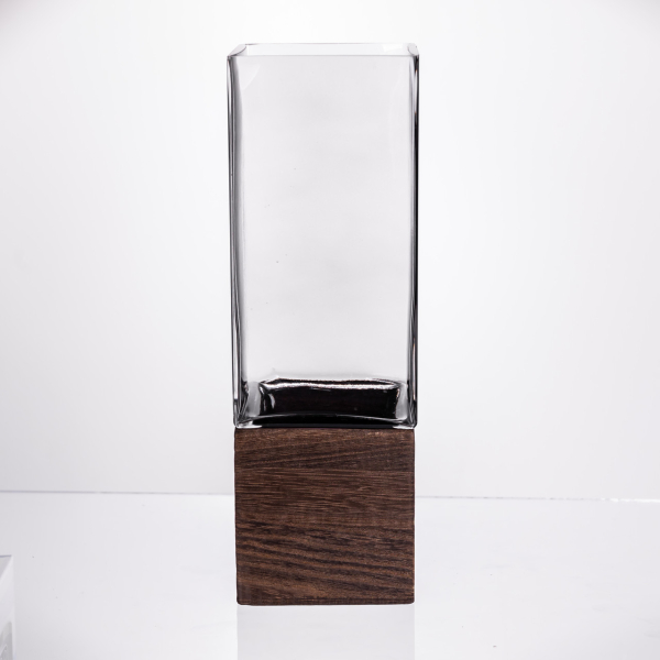 Ваза для квітів квадратна скляна 10×10×30 (см) декоративна HP-19-160-4 - фото №2