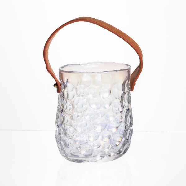 Ваза сумочка з ручкою 11.5×7.5×15 см декоративна Прозора HP-19-153-3 - фото